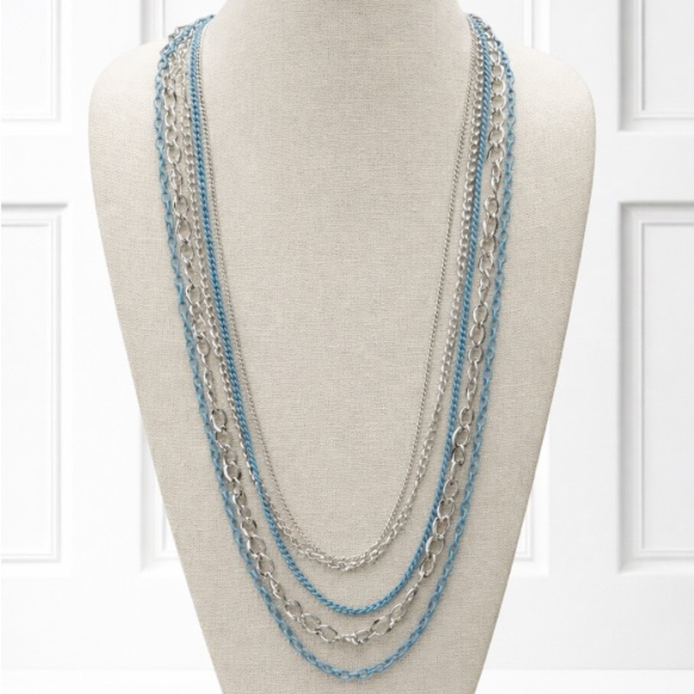 Silver and Turquoise Layered Necklace